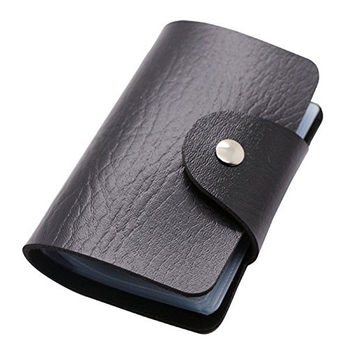 0647356123252 - MIL HIGH QUALITY PU LEATHER CREDIT CARD HOLDER WITH 24 CARD SLOTS (BLACK)