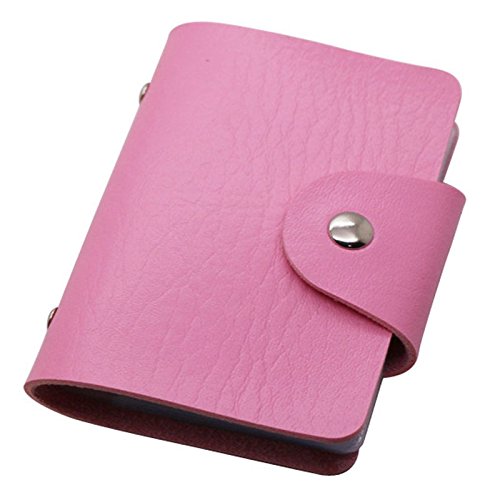0647356123276 - MIL HIGH QUALITY PU LEATHER CREDIT CARD HOLDER WITH 24 CARD SLOTS (PINK)