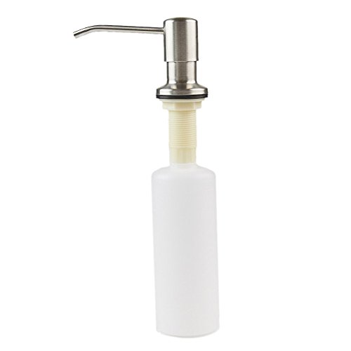 0647356123351 - MIL BUILT IN DECK MOUNT BRUSHED NICKE STAINLESS STEEL SINK SOAP DISPENSER - HIGH QUALITY AND STURDY COUNTERTOP LIQUID DISH HAND SOAP DISPENSER - 12 OZ