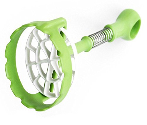 0647356123733 - MIL POTATO MASHER - MOST INNOVATIVE MASH FOOD TOOL WITH SPRING ACTION, GREEN