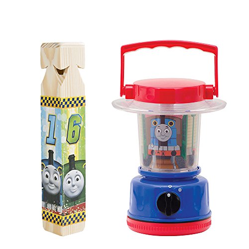 0647409219833 - SCHYLLING THOMAS THE TANK ENGINE TOY PACK WITH MINI LANTERN & WOODEN TRAIN WHISTLE - 2 ITEMS BUNDLED BY MAVEN GIFTS