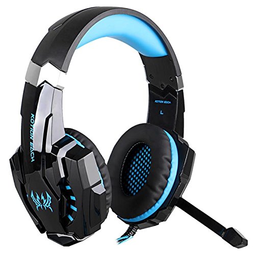 0647746987426 - HEADSET,BAOMABAO G9000 STEREO GAMING HEADPHONE COMPUTER GAME WITH MIC RED LED LIGHT BLUE