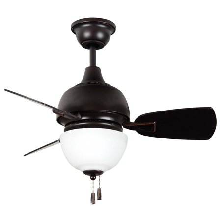 0647881110598 - CRAFTMADE DANE CEILING FAN GILDED WITH WALNUT BLADES AND AMBER FROST GLASS, 30, OILED BRONZE