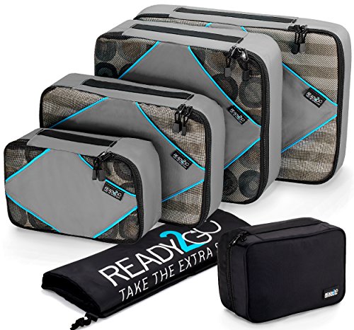 0647903875979 - READY2GO - 4 SET PACKING CUBES TRAVEL ORGANIZERS WITH LAUNDRY & TOILETRY BAG - LUGGAGE SUITCASE COMPRESSION