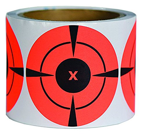 6479623688737 - SMART TARGET STICKERS 3 INCH ROUND ADHESIVE SHOOTING TARGETS - TARGET PASTERS - FLUORESCENT RED AND BLACK