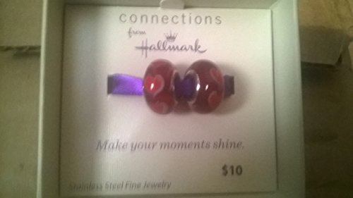 0648352850937 - CONNECTIONS FROM HALLMARK RED HEART GLASS BEAD SET STAINLESS STEEL CHARM