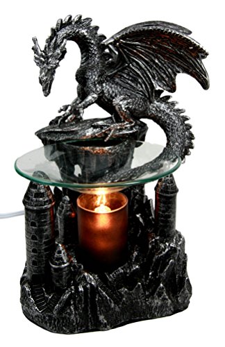 0648609565003 - ATLANTIC COLLECTIBLES SMAUG CASTLE GUARDIAN DRAGON ELECTRIC OIL BURNER TART WARMER AROMA SCENT STATUE 9.5 TALL FIGURINE