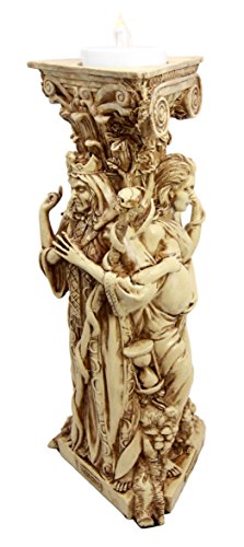 0648609565454 - ATLANTIC COLLECTIBLES TRIPLE GODDESS MAIDEN EXPECTANT MOTHER & CRONE PAGAN WORSHIP DECORATIVE CANDLE HOLDER FIGURINE 10H