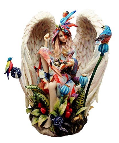 0648609566482 - ATLANTIC COLLECTIBLES STOCK CLEARANCE SHEILA WOLK MASTERPIECE SANCTUARY NATIVE ANGEL IN HEAVENLY GARDEN FIGURINE 9 TALL