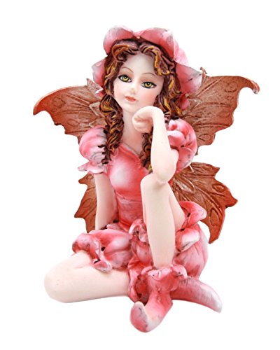 0648609566529 - ATLANTIC COLLECTIBLES MINIATURE GARDEN PINK PERIWINKLE FLOWER FAIRY COLLECTIBLE FIGURINE 3H