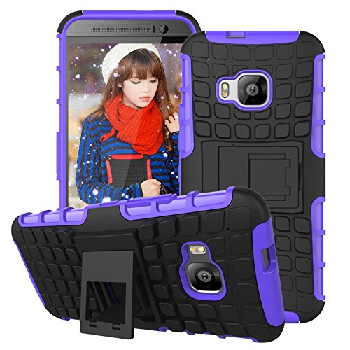 6486748538335 - GENERIC CELL PHONE CASE FOR HTC ONE M9 RUGGED SHOCKPROOF ARMORBOX DUAL LAYER HYBRID HARD/SOFT SLIM PROTECTIVE CASE BY CASE - (PURPLE)
