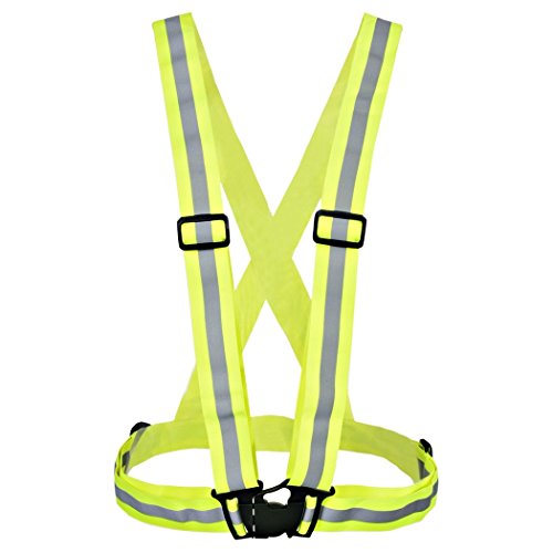 6487317800686 - HIGH VISIBILITY SAFETY LIGHTWEIGHT REFLECTIVE VEST DAY AND NIGHT FOR CYCLING RUNNING WALKING
