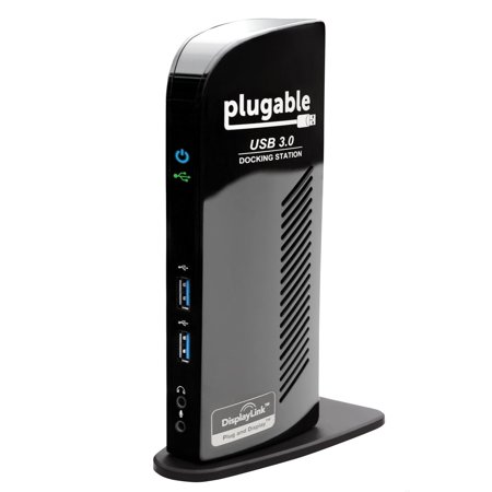0649241924616 - PLUGABLE UD-3900 USB 3.0 UNIVERSAL DOCKING STATION WITH DUAL VIDEO OUTPUTS FOR WINDOWS 10, 8.1, 7, & XP (HDMI AND DVI / VGA, GIGABIT ETHERNET, AUDIO, 6 USB PORTS, 20W POWER ADAPTER)