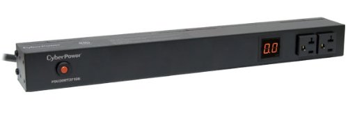0649532901203 - CYBERPOWER PDU20MT2F10R 12-OUTLETS RACK MOUNT 1U L5-20P 20A METERED POWER DISTRIBUTION UNIT