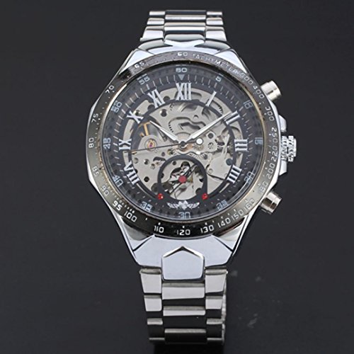 0649577281513 - WATCH,ZYOOH RUSSIAN SKELETON AUTOMATIC WATCHES FOR MEN SILVER STAINLESS STEEL WRIST WATCH