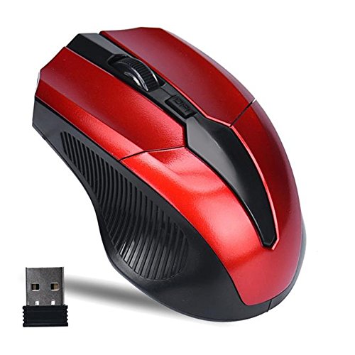 0649577424248 - MOUSE ,ZYOOH 2.4GHZ MICE OPTICAL MOUSE CORDLESS USB RECEIVER PC COMPUTER WIRELESS FOR LAPTOP RED
