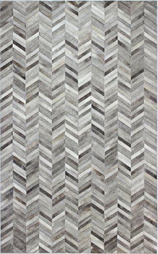 0649652137209 - BASHIAN SANTA FE H18 COLLECTION HAND STITCHED LEATHER AREA RUG, 9' X 12', GREY