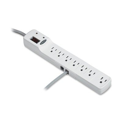 0649704355247 - FELLOWES 7-OUTLET OFFICE SURGE PROTECTOR WITH PHONE PROTECTION, 6 FOOT CORD, 1,000 JOULES