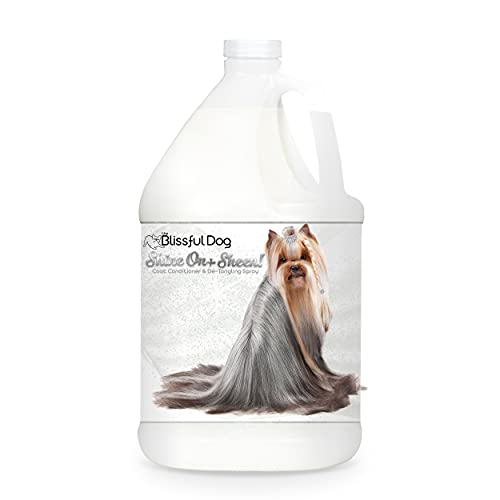 0650079927861 - THE BLISSFUL DOG SHINE-ON + SHEEN COAT SPRAY, ALL NATURAL LEAVE IN CONDITIONER AND DETANGLER FOR YOUR DOG, 1-GALLON