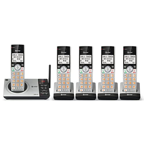 0650530030307 - AT&T CL82507 DECT 6.0 5-HANDSET CORDLESS PHONE FOR HOME WITH ANSWERING MACHINE, CALL BLOCKING, CALLER ID ANNOUNCER, INTERCOM AND LONG RANGE, SILVER