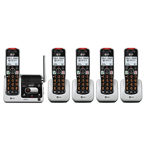 0650530033537 - AT&T BL102-5 DECT 6.0 5-HANDSET CORDLESS PHONE FOR HOME WITH ANSWERING MACHINE, CALL BLOCKING, CALLER ID ANNOUNCER, AUDIO ASSIST, INTERCOM, AND UNSURPASSED RANGE, SILVER/BLACK