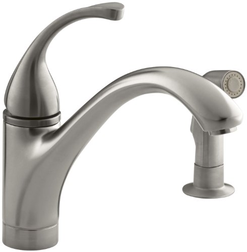 0650531253521 - KOHLER K-10416-VS FORTE SINGLE CONTROL KITCHEN SINK FAUCET WITH SIDESPRAY AND LEVER HANDLE, VIBRANT STAINLESS