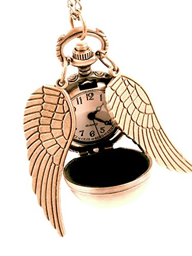 0650590165537 - 1PCS* HARRY POTTER GOLDEN SNITCH PENDANT POCKET WATCH NECKLACE WINGS CHAIN GIFT