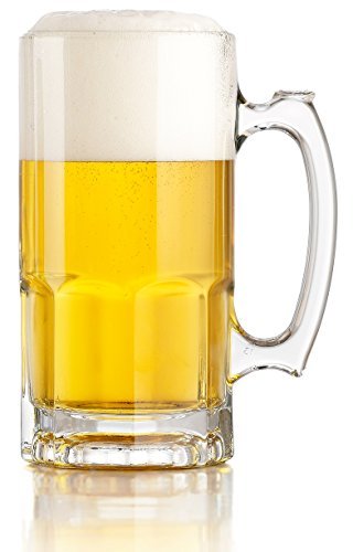 0651770312765 - LIBBEY ONE LITER GERMAN STYLE EXTRA LARGE GLASS BEER STEIN SUPER MUG, 34 OUNCE