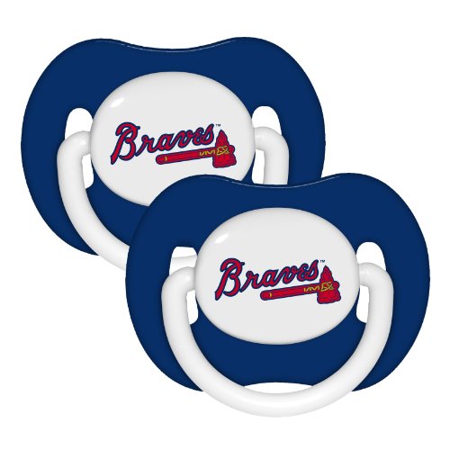 0651770690634 - ATLANTA BRAVES 2-PACK INFANT BLUE PACIFIER SET - 2015 MLB SOLID COLOR BABY PACIFIERS