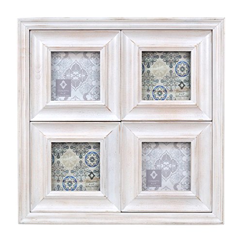 0651961007418 - CONCEPTS WHITE WOOD COLLAGE PICTURE FRAME THAT HOLDS 4 4X4 PICTURES
