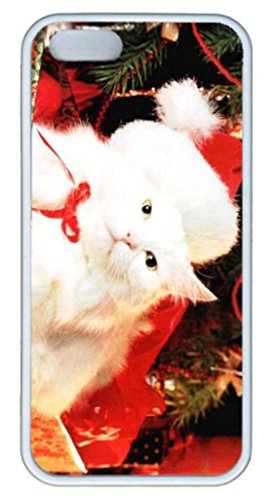 0652307933729 - CUTE CAT ANIMAL GOOD RUBBER MASTERPIECE LIMITED DESIGN TPU WHITE CASE FOR IPHONE 5/5S OR IPHONE SE