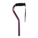 0652308707084 - CANE WITH OFFSET HANDLE AND STRAP PURPLE CHECKERS 1 CANE