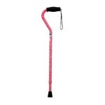 0652308707114 - CANE WITH OFFSET HANDLE AND STRAP ROSES 1 CANE