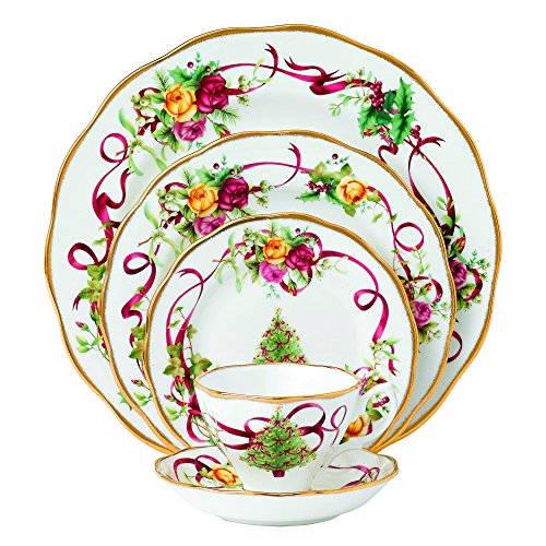 0652383751507 - ROYAL ALBERT OLD COUNTRY ROSES CHRISTMAS TREE PLACE SETTING, 5-PIECE