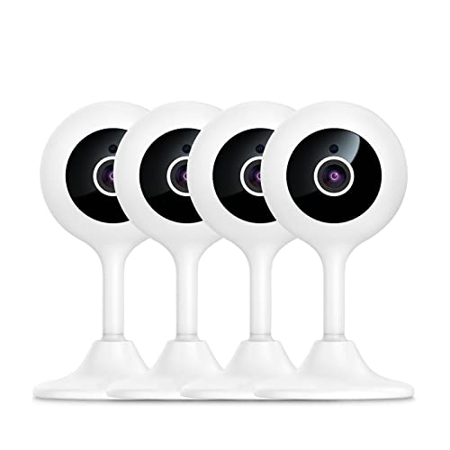 0652401563051 - WIFI CAMERA INDOOR, 1080P HD SMART SECURITY CAMERA WITH &NIGHT VISION, MOTION DETECTION, TWO-WAY AUDIO, NANNY FOR BABY/ELDER/PET, HOME SAFETY MONITOR CONTROLLED BY APP, COMPATIBLE WITH ALEXA, 4-PACK