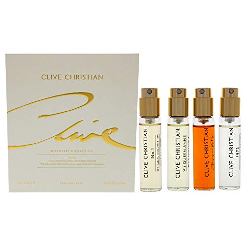 0652638007403 - CLIVE CHRISTIAN - DISCOVERY COLLECTION - ICONS PERFUME TRAVEL REFILLS - FEATURING NO. 1 WOODY ORIENTAL, NOBLE VII QUEEN ANNE ROCK ROSE, 1872 CITRUS FLORAL, JUMP UP & KISS ME ECSTATIC - 4 X 0.25 OZ