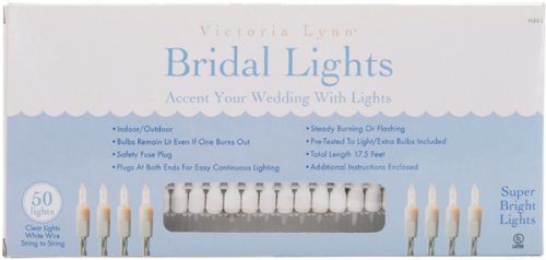 0652695369742 - DARICE VL50-1 BRIDAL LIGHTS CLEAR BULBS WITH WHITE WIRE, 17.5-FEET