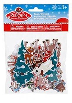 0652695670312 - RUDOLPH THE RED NOSE REINDEER FOAM STICKER PACKS WITH SANTA DESIGNS (ASSORTED STYLES; PACK OF 2)