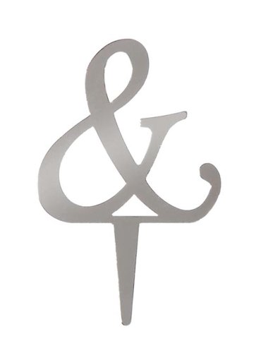 0652695918858 - DARICE VL25ASP MIRROR ACRYLIC AMPERSAND LETTER WEDDING CAKE TOPPER WITH STAKE, 2.5-INCH, SILVER