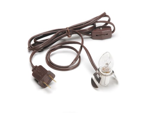 0652695936968 - DARICE 6406 ACCESSORY CORD WITH 1 BULB LIGHT, 6-FEET, BROWN