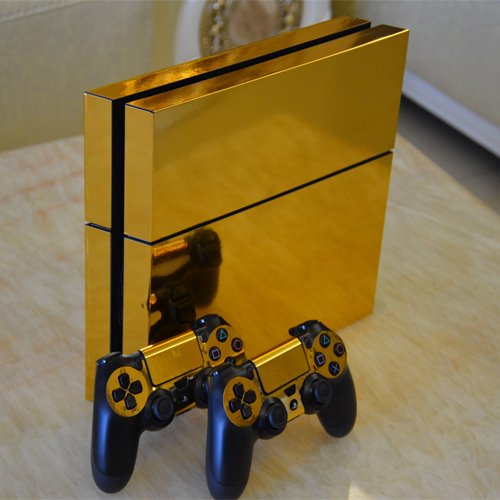 6528020131305 - GOLD GLOSSY DECAL SKIN STICKER FOR PLAYSTATION 4 PS4 CONSOLE+CONTROLLERS