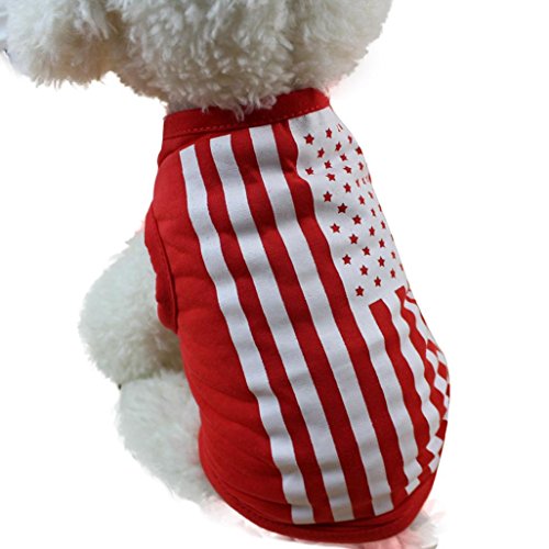 0652860633173 - ZYCSHANG NATIONAL FLAG FOR USA CUTE RED PET VEST CLOTHING SMALL FASHION PUPPY COSTUME SUMMER APPAREL(M)