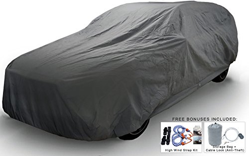 0653020734181 - WEATHERPROOF SUV CAR COVER FOR LINCOLN MKX 2007-2017 - 5L OUTDOOR & INDOOR - PROTECT FROM RAIN, SNOW, HAIL, UV RAYS, SUN & MORE - FLEECE LINING - INCLUDES ANTI-THEFT CABLE LOCK, BAG & WIND STRAPS