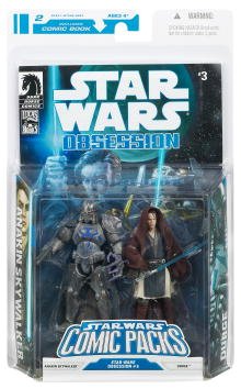 0653569300601 - STAR WARS CLONE WARS ACTION FIGURE COMIC 2-PACK DARK HORSE: OBSESSION #3 ANAKIN SKYWALKER AND DURGE