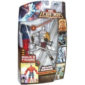 0653569318934 - MARVEL LEGENDS BUILD A FIGURE COLLECTION RED HULK SERIES 6 INCH TALL ACTION FIGURE - SILVER SAVAGE WITH MACE, SWORD, SURFER BOARD AND RED HULK RIGHT LEG