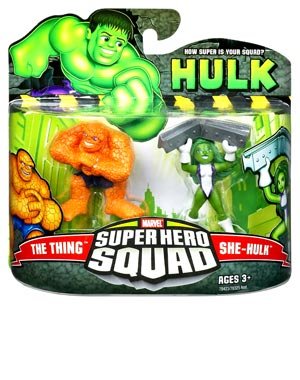 0653569319009 - INCREDIBLE HULK MOVIE SERIES 2 SUPER HERO SQUAD 2-PACK SHE-HULK AND THING BY HASBRO