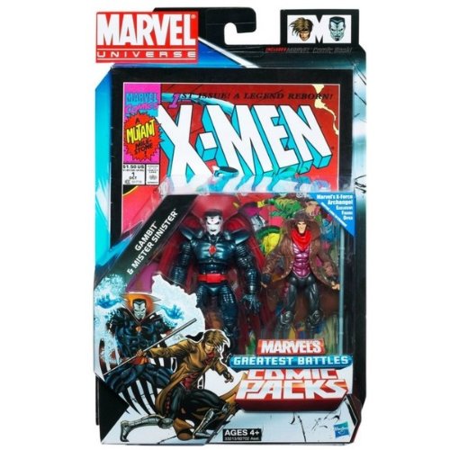 0653569625353 - MARVEL UNIVERSE MARVEL`S GREATEST BATTLES COMIC PACKS - GAMBIT AND MISTER SINISTER PACK 4 INCHES