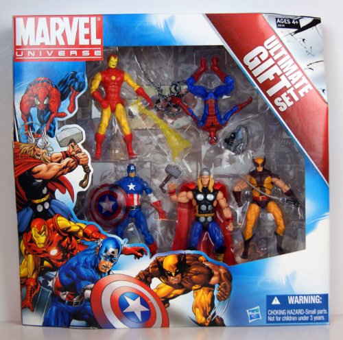 0653569662259 - MARVEL UNIVERSE 3 3/4 INCH ACTION FIGURE 5PACK AVENGERS ULTIMATE GIFT SET SPIDERMAN, WOLVERINE, IRON MAN, THOR CAPTAIN AMERICA