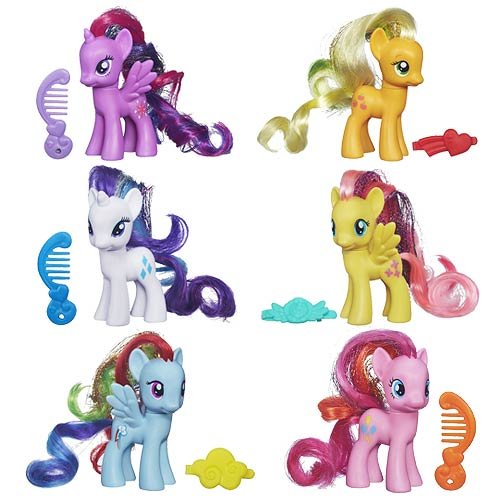 Figuras dos desenhos animados Hasbro de My Little Pony, Meet the Mane 6,  Twilight Sparkle Pinkie Pie, Série Rarity Fluttershy, Presentes infantis -  AliExpress