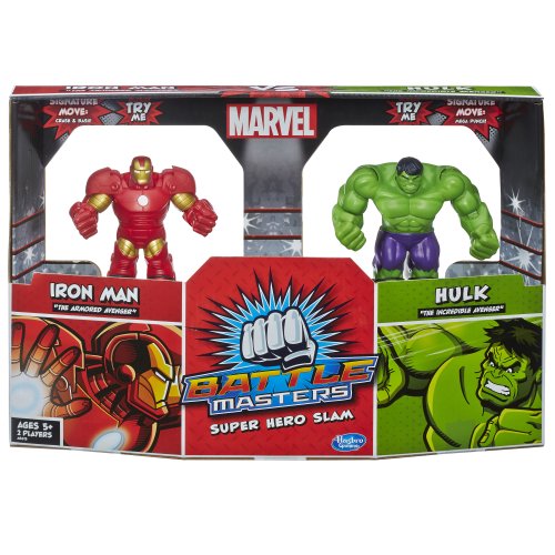 0653569977377 - MARVEL BATTLE MASTERS SUPER HERO SLAM IRON MAN VS. HULK 2-PACK